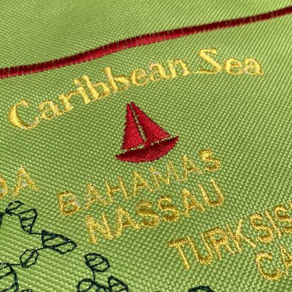 ๐HP๐ St. Martin Embroidered Beach Tote NWOT ๐ Green - Picture 8 of 11